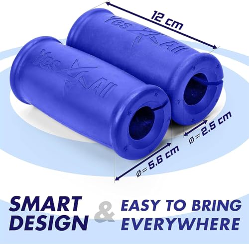 Yes4All Thick Bar Grips/Thick Grips For Barbell, Weight Lifting, Body Building Training – Thick Bar Adapter/Barbell Grips (Blue, Set Of 2)