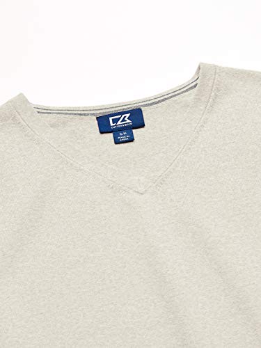 Cutter & Buck Men's Cotton-Rich Lakemont Anti-Pilling V-Neck Sweater Vest, Oatmeal Heather, X-Large #TOP1