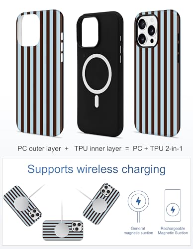 Coque iPhone 14 Pro MagSafe à rayures chic en TPU souple - 2