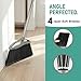 Chanhoo Soft Bristle Broom and Dustpan Combo Set, Long Handle Indoor Broom with Dustpan Set for Kitchen Hardwood Room Office and All Household Floor Cleaning (Gray)