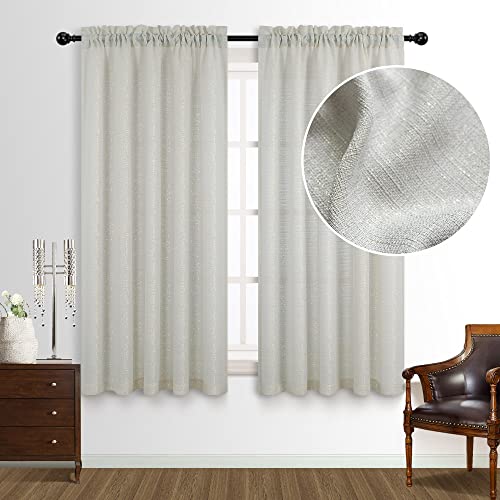 Taupe Vorhänge, halbtransparent, 114 cm lang Cover