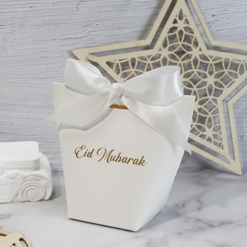 Cajas de regalo para Eid Mubarak: 50 cajitas con cinta para dulces de Ramadán 8