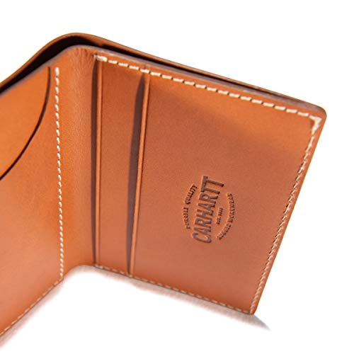 Carhartt Men's Trifold, Durable Wallets, Available Canvas Styles, Buff Tanned Leather Rough Cut (Tan), One Size #TOP3