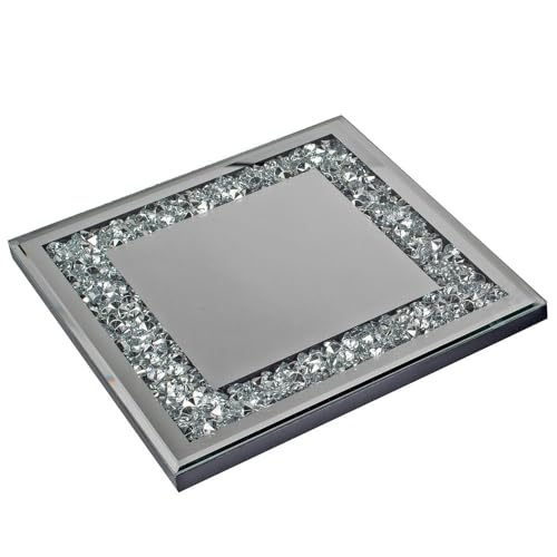 formano Bandeja decorativa con espejo de cristal de espejo, 25 x 25 cm, 1 unidad