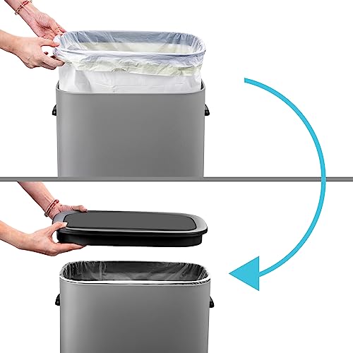 Basura automática con sensor de movimiento 55 L rectangular gris miniatura 6