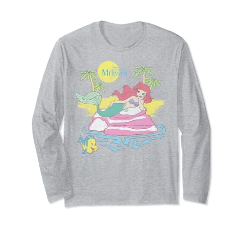 T-shirt Ariel Disney à manches longues en coton pour femme style plage