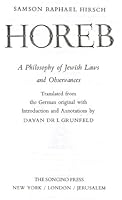 Horeb: A Philosophy of Jewish Laws and Observances 0900689404 Book Cover