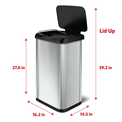 Glad GLD-74514 Stainless Steel Trash Can With Clorox Odor Protection | Touchless Metal Kitchen Garbage Bin thumb #2