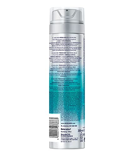 NIVEA Men Fresh Kick Rasiergel (200 ml), erfrischendes Rasiergel, Rasiergel für Männer, angereichert mit Minz- und Kaktuswasser… – Ansicht 2