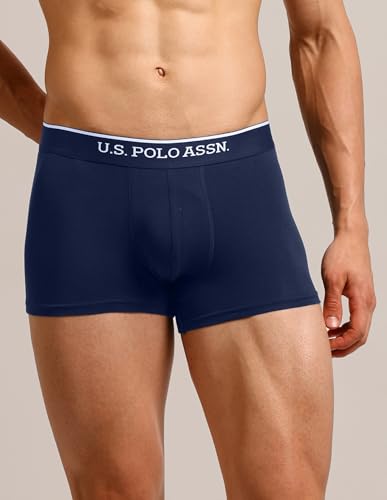 Image of U.S. Polo ASSN. Mens ET004 Anti Microbial Cotton Stretch Essential Underwear Trunk -Pack of 5