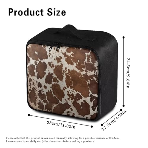 Image of Gomyblomy Brown Cow Print First Aid Kit Empty First Aid Kit Bag Large Capacity Travel Medicine Bags Portable Emergency Kits Medical Supplies Organizer Bag for Home Car Camping