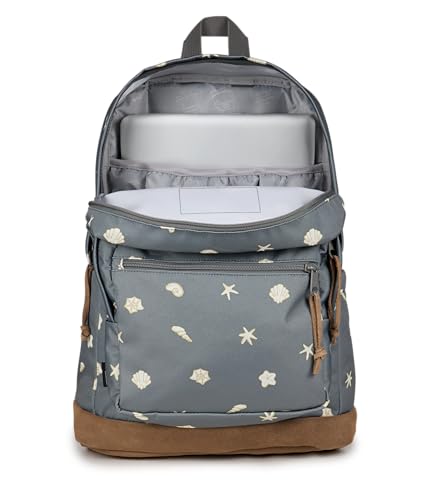Image of JanSport Right Pack Backpack - Durable Daypack with Padded 15 inch Laptop Sleeve, Spacious Main Compartment & Integrated Water Bottle Pocket,Shell Yes Grey