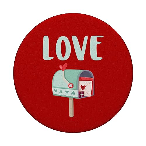 XOXO Love Letter Valentine's Day Valentine Pop Sockets Red PopSockets Swappable PopGrip, Black - Image 3