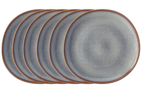 Villeroy & Boch like. by Lave Beige Frühstücksteller 6er Set, 23 cm, Runde Dessertteller mit einzigartiger Glasur, Skandinavisches Design, Steingut, Beige