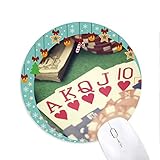 Herz Flush Poker Glücksspiel Foto Maus Pad Jingling Bell Round Rubber Mat