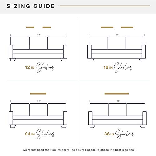 Image of MCS Gray Woodgrain Floating Shelves, 18 Inch x 8 Inch, Set of 2, 18 x 8
