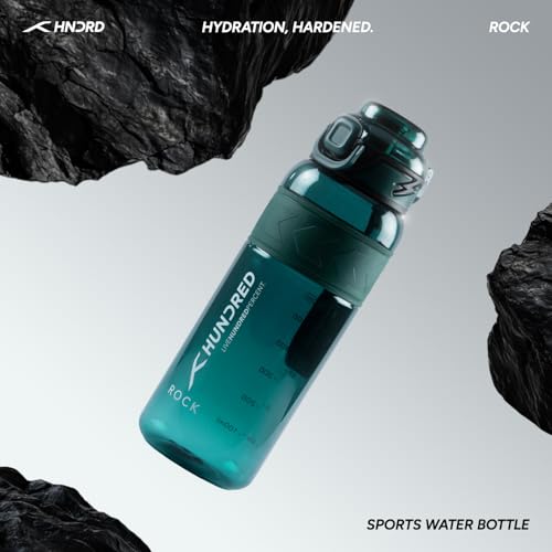 Image of Hundred Rock 1 Litre Water Bottle | 1000ml / 34oz | BPA Free | One Key Open Safety Lock | Spill and Leak Proof Sports, Travel, Gym Bottle (Alpine Green /Green)