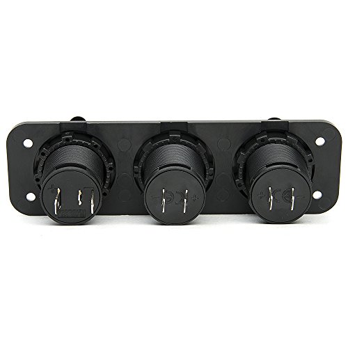 Tonsiki 12V Universal 3 in 1 Cigarette Lighter Socket + 3.1A Dual USB Power Adapter Charger + LED Digital Voltmeter for Car Auto Motorcycle Boat Riding Mower Tractor Travel Trailer Caravan - Thumbnail 3