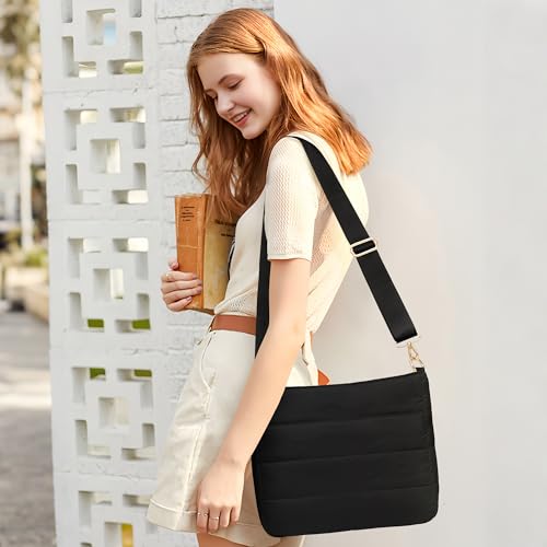 Cross Body Purses for Women Lightweight Quilted Puffer Tote Bag Casual Hobo Nylon Shoulder Handbag Travel3