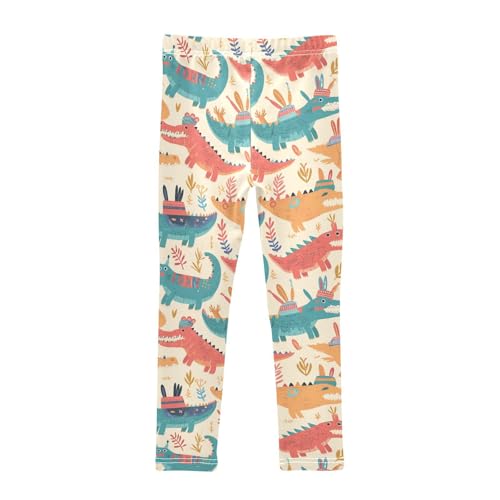 Cute Cartoon Crocodile Alligator Kids Baby Girls Leggings Casual Full Length Activewear Running2