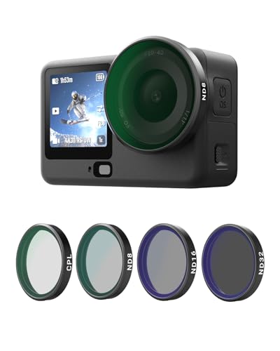 TELESIN�yDJI Osmo Action 6�p�z 4�p�b�N CPL&ND�t�B���^�[�Z�b�g - �X�i�b�v�I��CPL�AND8�AND16�AND32�Ό��j���[�g�����f���V�e�BHD�t�B���^�[�ADJI Action 6�A�N�Z�T���[�p�ی샌���Y