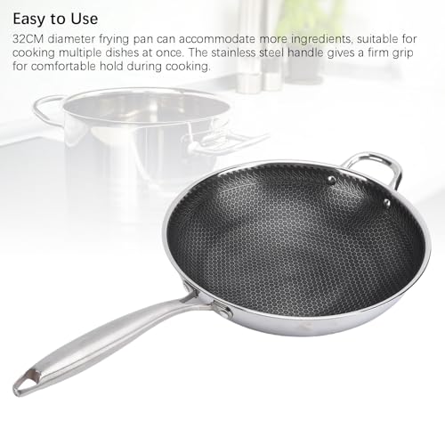 Wok Pan de acero inoxidable 32 cm con superficie antiadherente miniatura 4