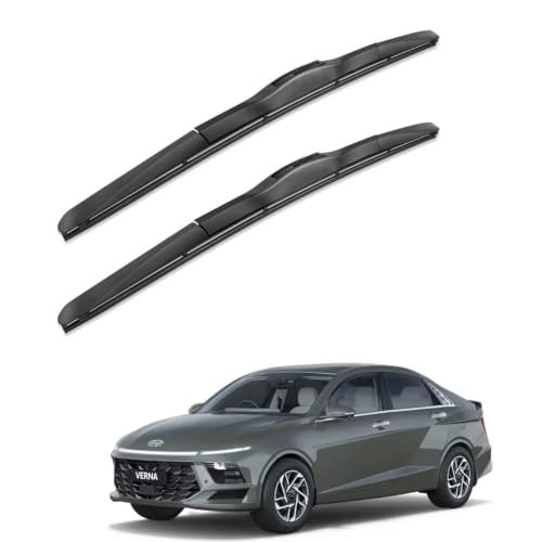 Image of Oshotto Frameless (O.E.M Type) Wiper Blades Compatible with Hyundai Verna 2026 (24 inch / 16 inch)