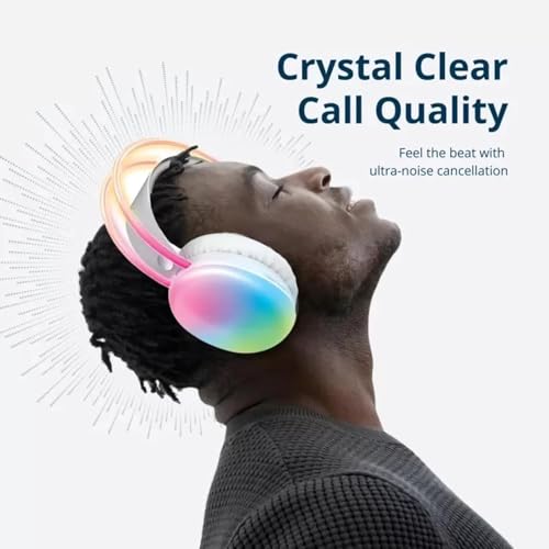 Image of Over-Ear Bluetooth Headphones ? Up to 20 Hours Playback, 40mm Drivers, LED Display, Soft Padded Cushions, Physical Noise Isolation