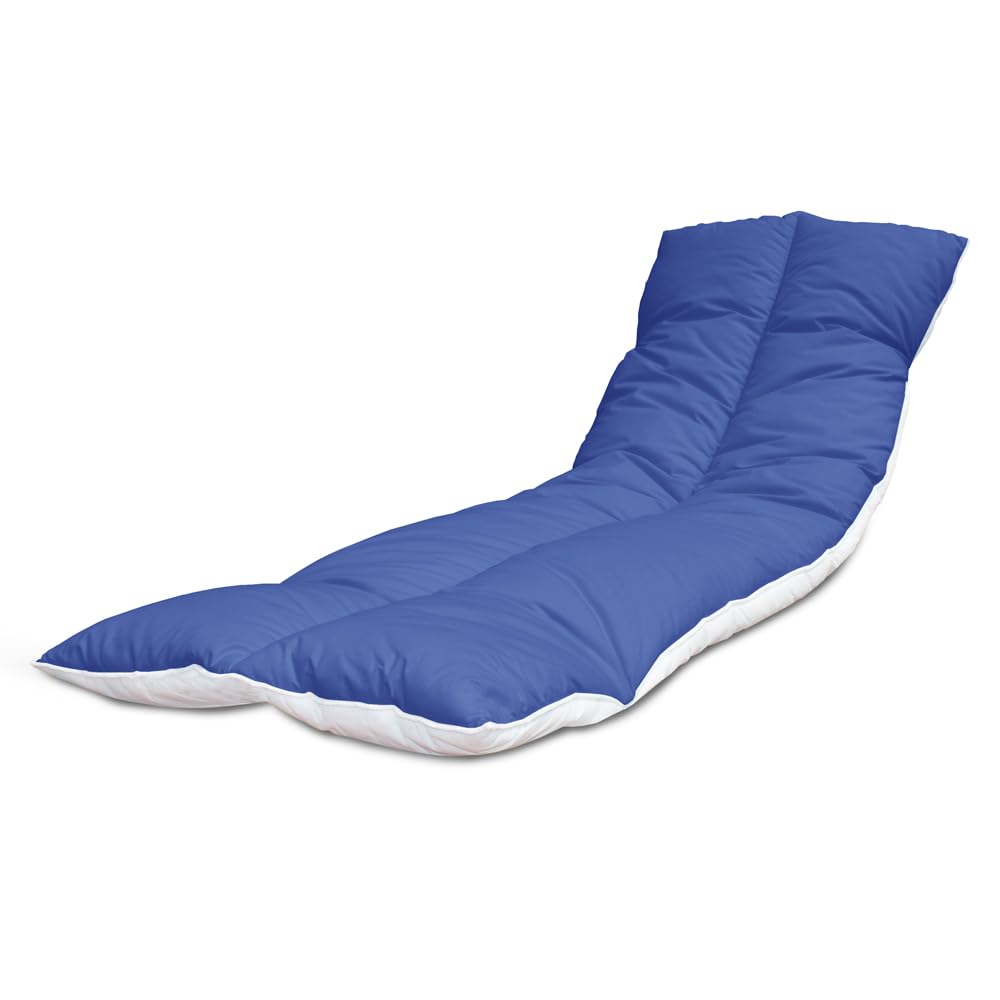 Lancashire Bedding Sunglounger Cushion Only - Garden Sunbed Cushion; Polycotton Comfy Recliner Chair Pad - Elasticated Straps, Sunbed for Indoor & Outdoor - Replacement; Royal Blue, Pack of 1 โ image 1