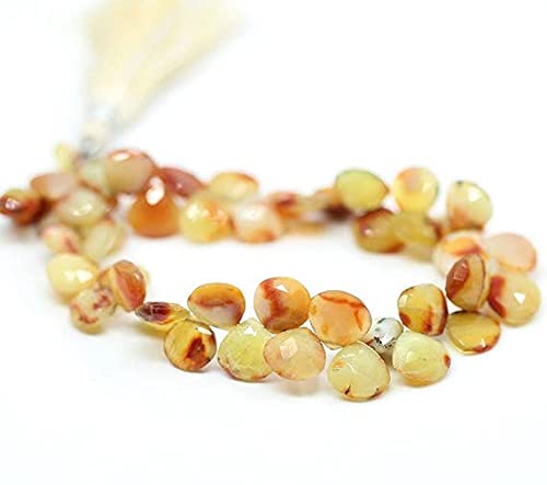 Perles opale jaune cœur réparer créer bijoux uniques faits main - 2