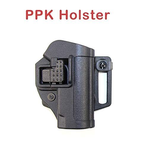 Vioaplem Carry Funda Táctica CQC PPK Walther PPK PPK-L PPK/S 2238 Pistolera Cinturón De Airsoft Arma De La Pistola Caso Caza Mano Derecha (Color : Black)