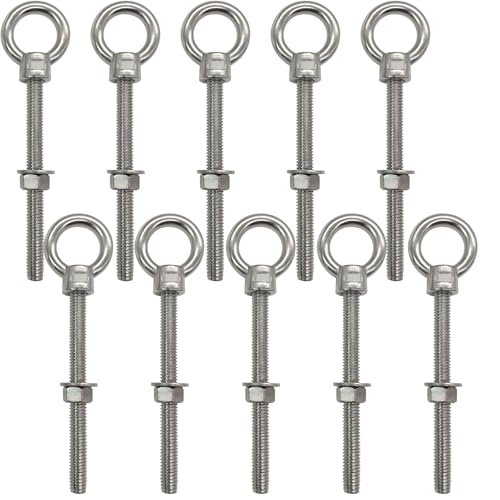 Boulons à œil filetés acier inoxydable 304 de 1,27 cm x 15,2 cm pour anneau levage
