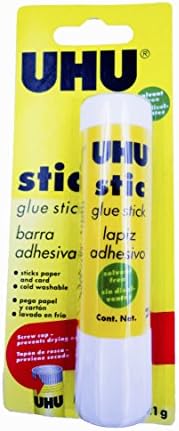 UHU Stic Permanent Clear Application Glue Stick, 0.74 Oz., White, 1 Stick Per Pack