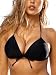 RELLECIGA Women Triangle Push-up Molded Paddings Halter Bikini Top S Black