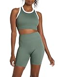 PUMA Women's Active High Neck Set, Dark Green, Medium
