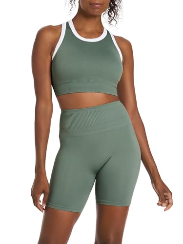 PUMA Women's Active High Neck Set, Dark Green, Medium