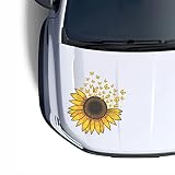 H2 Decal Sunflower hood stickers decal for car, truck | Transparent film, suitable for light, white