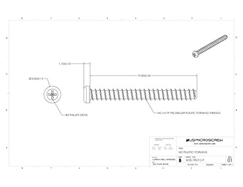 Vis cruciformes M2 x 19 mm en acier zingué pour tous vos assemblages de précision (Lot de 100)