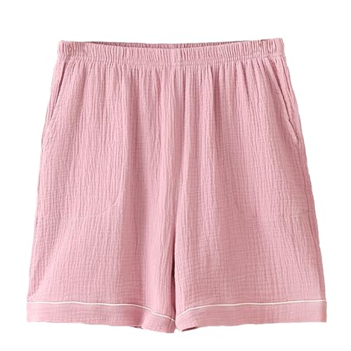 [BIIYUHN] ショートパンツ レディース 綿100% ルームパンツ ダブルガーゼ ルームウェア ハーフパンツ 吸汗速乾 快適 涼しい お祝い プレゼント 春 夏 秋 M