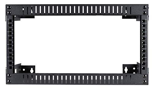 Kenuco Black 4U Wall Mount Open Frame Steel Network Equipment Rack 17.75'' Inch Deep - Black - U Deep - W19'' x D17.75'' x H10.5'' (REG-4U)