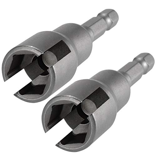 ANCIRS Destornillador de tuerca de ala - Herramienta de zócalo de broca de Wingnut, vástago hexagonal de 0.63 cm, tuercas de ala de ranura, juego de herramientas, tornillos ojo C, perno de acero Cover