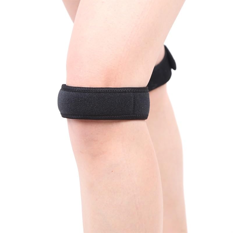 Exercise, protection Outdoor Cycling Silicone Shock-absorbing Support Knee Protection Adjustable Strap for Fitness, cycling, running, playing football
