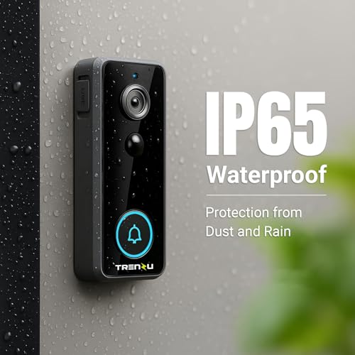 Image of trenzu Smart WiFi Video Door Bell Camera | 1080p Live View, Night Vision, 2-Way Audio, Motion Alerts | Wireless Video Door Camera System for Home | Chime, 25 Days Battery, App Control, Easy Install