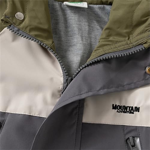 Kids Boys Windproof Hooded Jacket Zip Up Long Sleeve Thickened Lined Outerwear Coats Fall Warm Windbreaker Pockets4