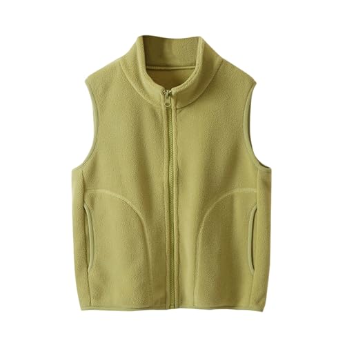 Boys Girls Polar Fleece Vest Jacket Full Zip up Ligntweight Plain Vest Cute Fashion Jacket with Pockets 1-15 Years