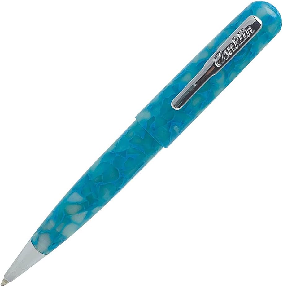 Conklin All American Ballpoint Pen - Turquoise Serenity Finish, Luxury Writing Pen with Twist-Action Mechanism, Refillable with Monteverde, Schmidt, or Parker-Style Refills, Premium Gift Box Included
