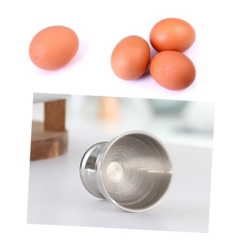 SOLUSTRE 3pcs Stainless Steel Egg Cups Egg Holders for Kitchen Easy to Clean Fridge for Cooking