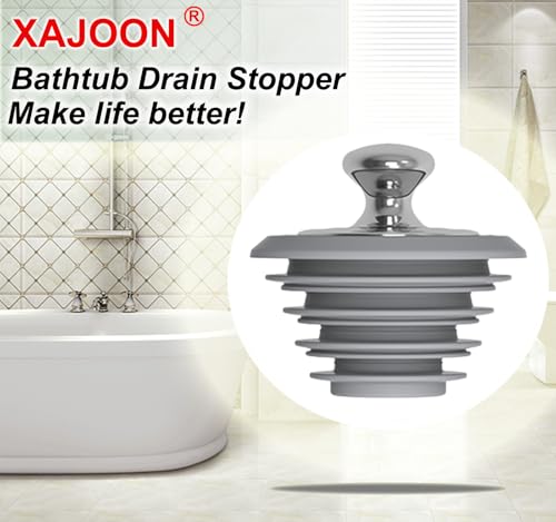 image for XAJOON Bathtub Drain Stopper,Tub Stopper,Silicone Bathtub Stopper, Was