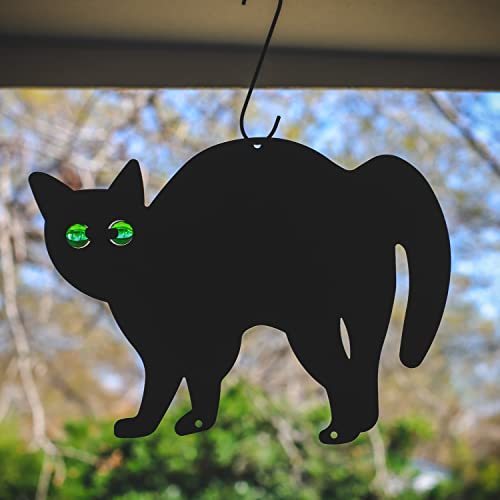 Pet Fit For Life Scary Decorative Black Metal Cats For Outdoor Garden And Yard - Iron Silhouette Kittens With Spooky Reflective Green Eyes - Set Of 3 With Stakes And Hangers #TOP5