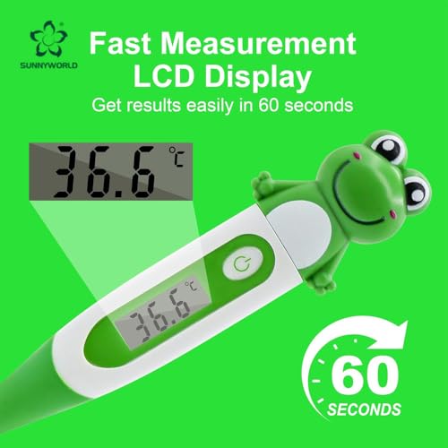 Image of Digital Oral Thermometer Suitable for Children and Adults,High Accuracy Fast Measurement for Oral,Rectal,Underarm,Easy to Maintain Cleanliness and Hygiene,Soft Silicone,Frog